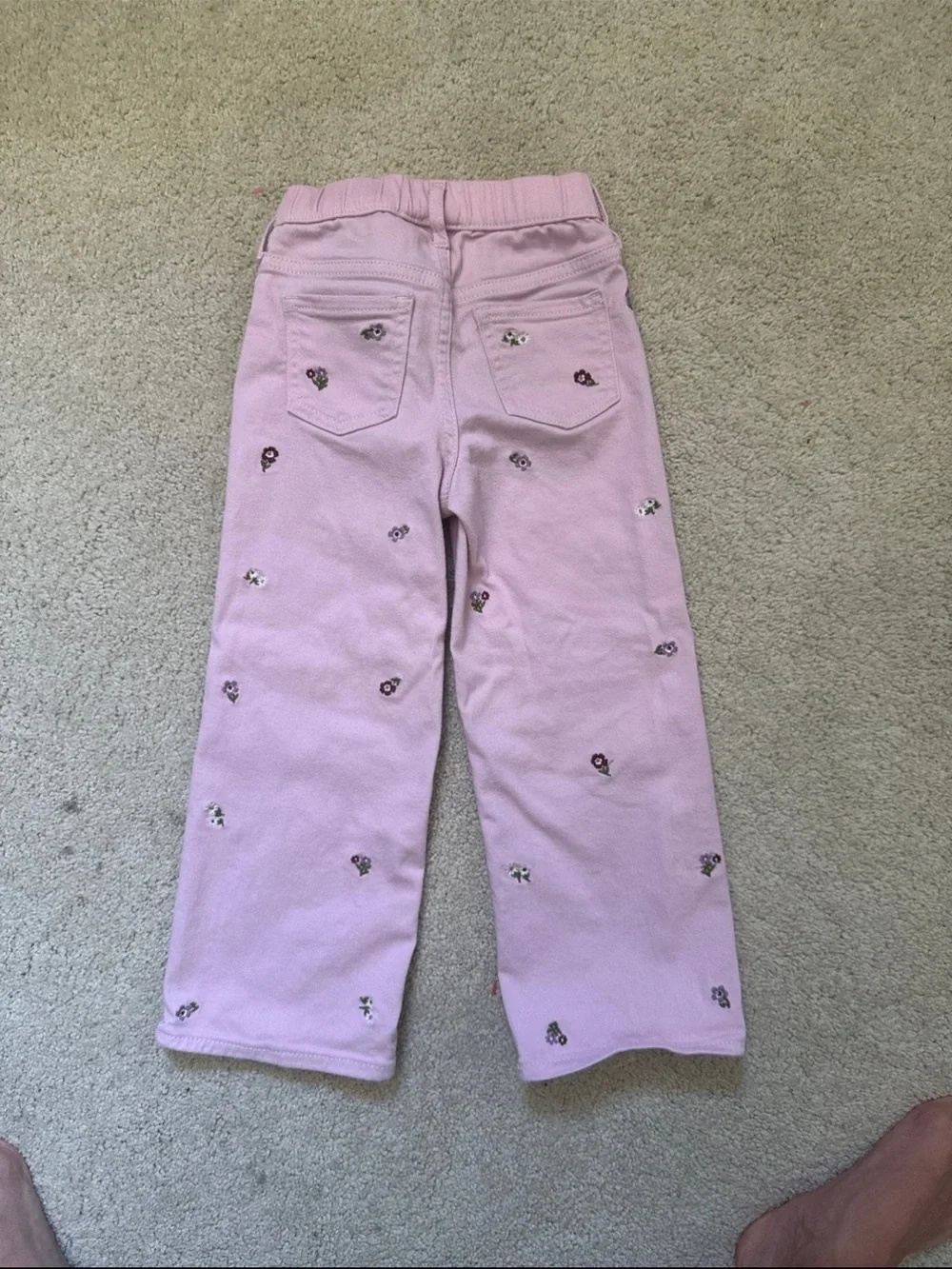 GAP Pink Floral Embroidered Jeans & Blue Heart Patch Denim